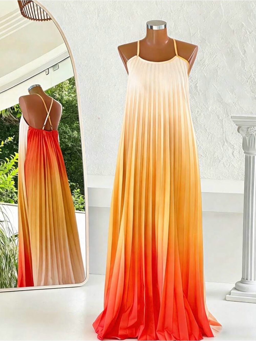 New Arrivals! Sunset Ombre Maxi Dress - Orange Gradient
